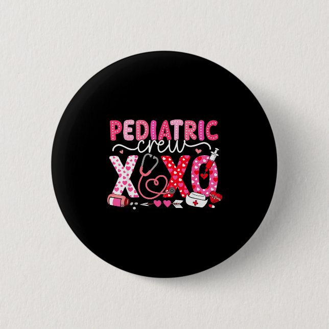 Xoxo Nurse Pediatric Crew Nurse Valentine Leopard  Knapp (Framsida)