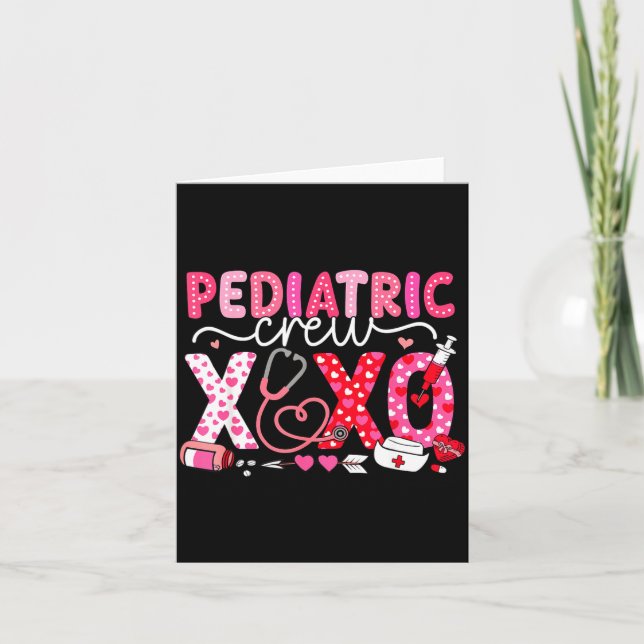 Xoxo Nurse Pediatric Crew Nurse Valentine Leopard  Kort (Framsida)
