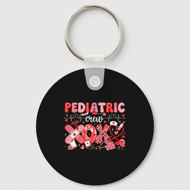 Xoxo Nurse Pediatric Crew Nurse Valentine Leopard  Nyckelring (Framsida)