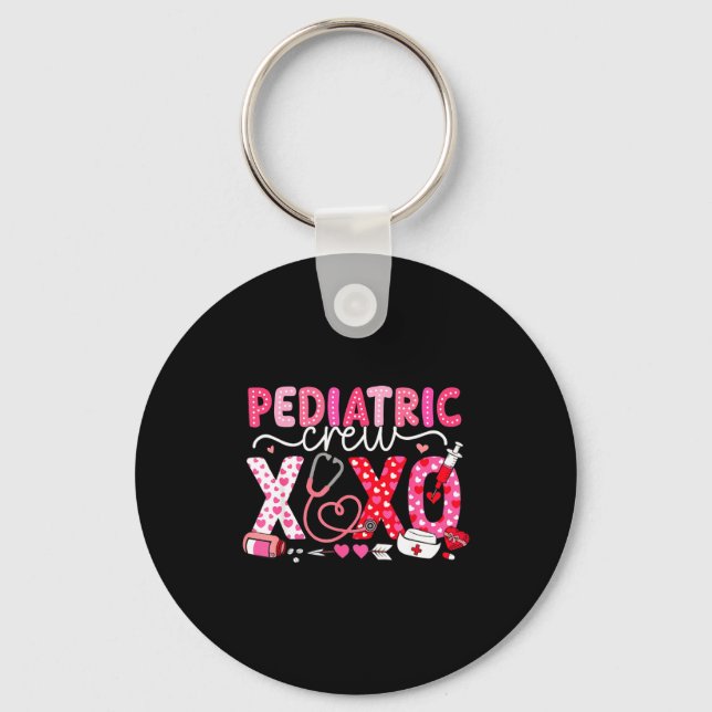 Xoxo Nurse Pediatric Crew Nurse Valentine Leopard  Nyckelring (Framsida)
