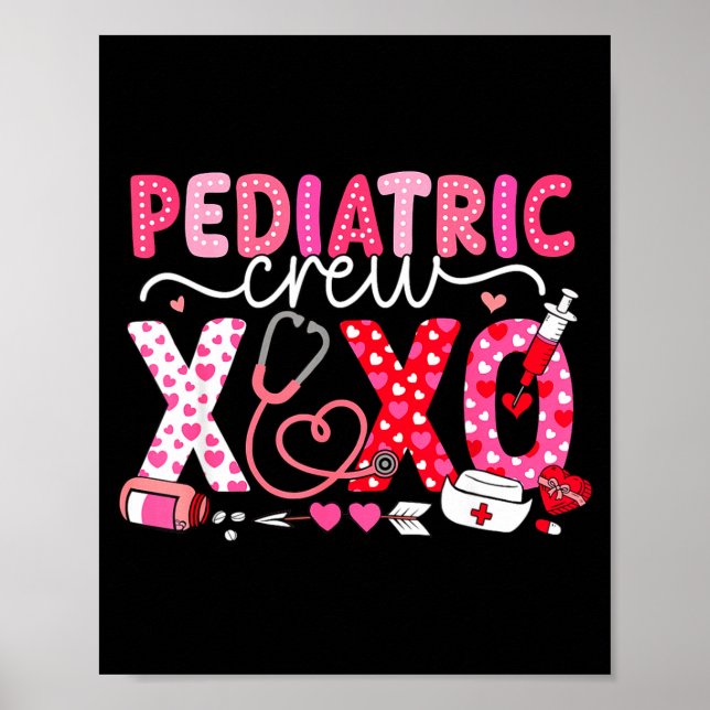 Xoxo Nurse Pediatric Crew Nurse Valentine Leopard  Poster (Framsidan)