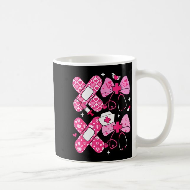 Xoxo Nurse Valentines Day Stethoscope Valentine Nu Kaffemugg (Höger)