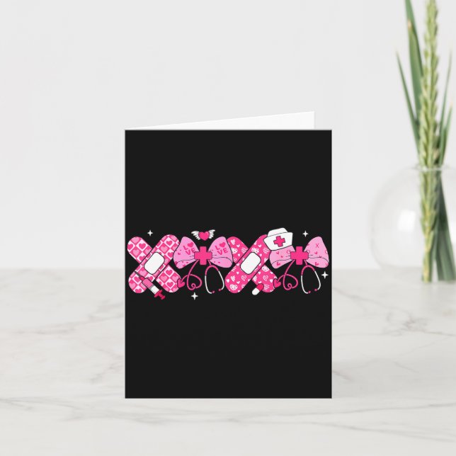 Xoxo Nurse Valentines Day Stethoscope Valentine Nu Kort (Framsida)