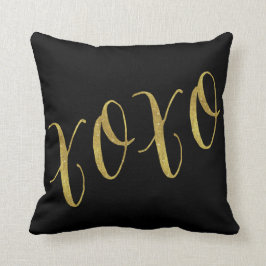 XOXO-offerten Faux Gold Foil Glitter - bakgrund Kudde