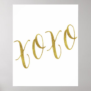 XOXO-offertmall för faux Guld Glitter Poster