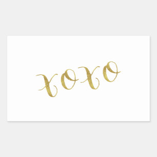XOXO-offertmall för faux Guld Glitter Rektangulärt Klistermärke