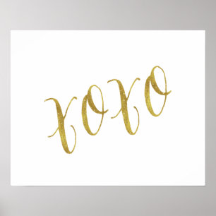 XOXO-offertmallen Faux Guld Glitter Poster