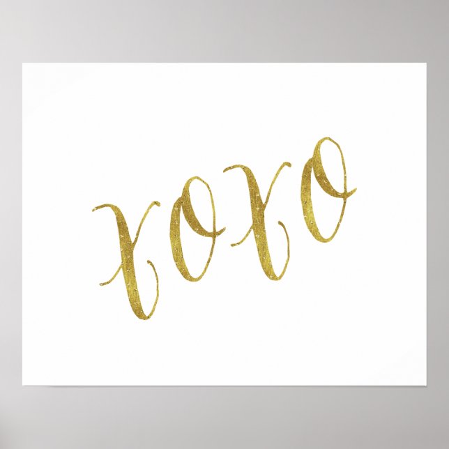 XOXO-offertmallen Faux Guld Glitter Poster (Framsidan)