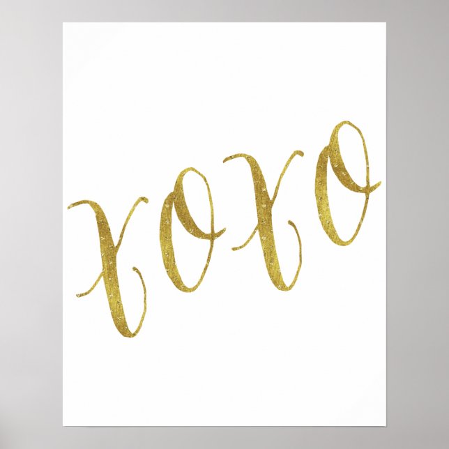 XOXO-offertmallen Faux Guld Glitter Poster (Framsidan)