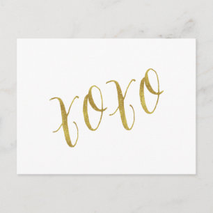 XOXO-offertmallen Faux Guld Glitter Vykort