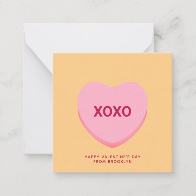 XOXO-orangens konversationsdag hjärthjärtans dag Anteckningskort (Framsida)