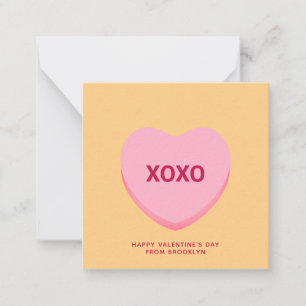 XOXO-orangens konversationsdag hjärthjärtans dag Anteckningskort