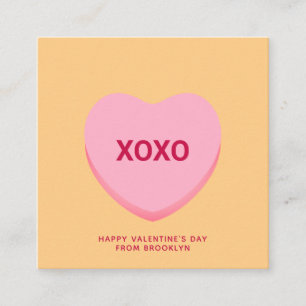XOXO-orangens konversationshjärta Valentinkort Tilläggskort