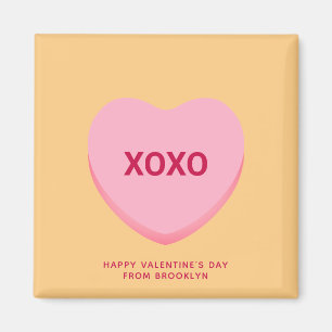 XOXO-orangens rosa-konversation hjärtans Alla hjär Magnet