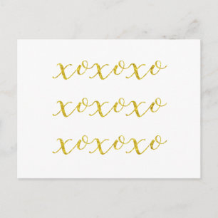XOXO Ote Faux Glitter Bling Metallic Sequins Vykort