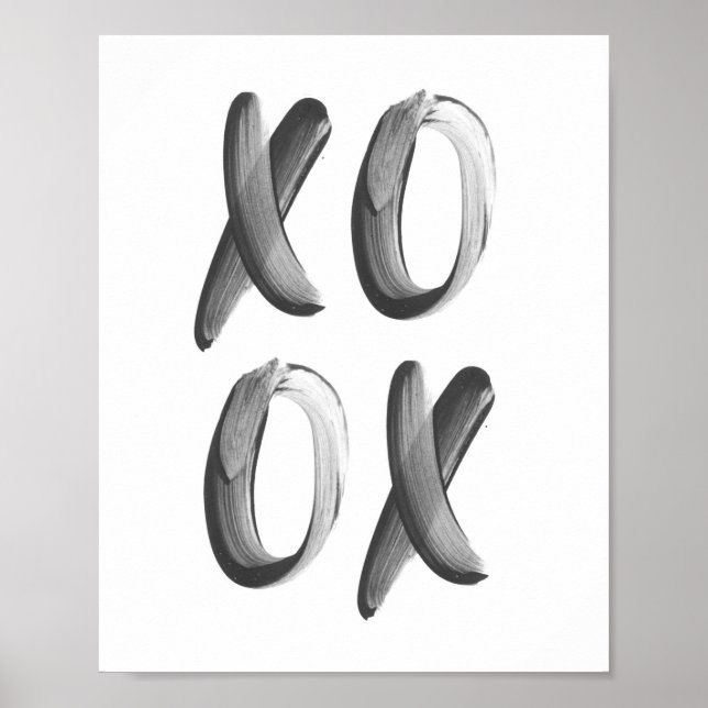 XOXO-penselteckensnitt Poster (Framsidan)