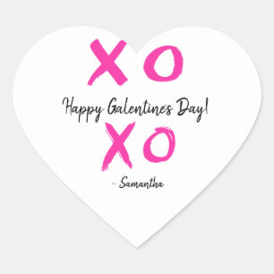 XOXO Personlig Lycklig Galentins dag Hjärtformat Klistermärke