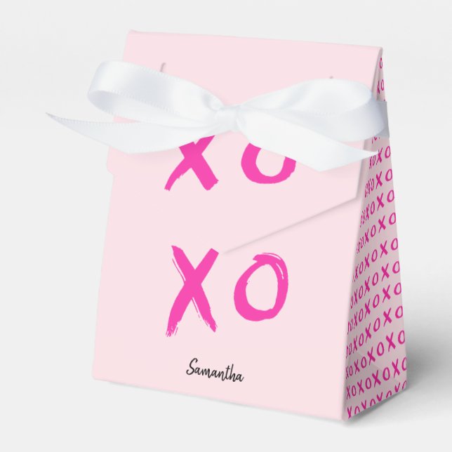 XOXO Personlig Valentindagen Rosa Presentaskar (Framsidan Sidan)
