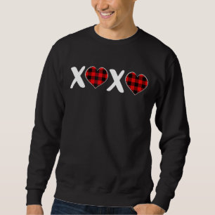 Xoxo Play Heart Skriv ut grafik Vomens Valentine S Lång Ärmad Tröja