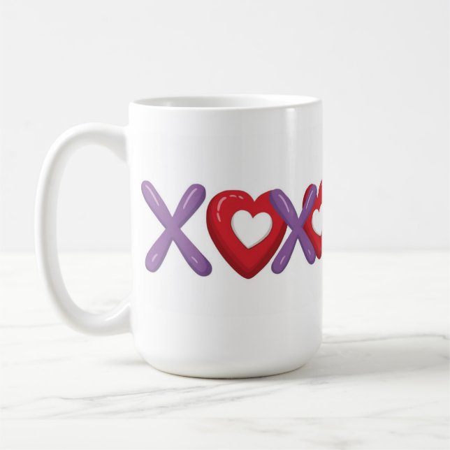 XOXO Print Mug,Valentines Day  Kaffemugg (Vänster)