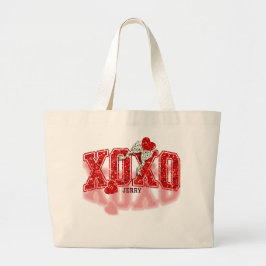 XOXO Red Glitter Hearts & Dalmatian Print Bow Jumbo Tygkasse
