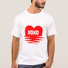 XOXO Red Heart Design T Shirt