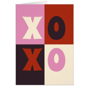 XOXO Red Rosa Eggplant Ivory Hälsningskort
