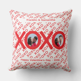 XOXO Red Valentine's Day Photo Throw Pillow Kudde