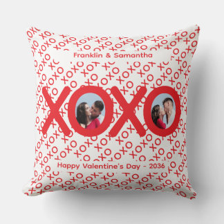 XOXO Red Valentine's Day Photo Throw Pillow Kudde