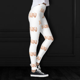 XOXO Ro Guld | Modern kopparbrushstroke Leggings