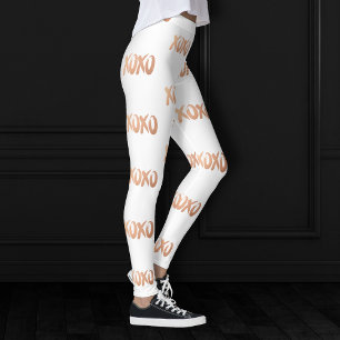 XOXO Ro Guld   Modern kopparbrushstroke Leggings