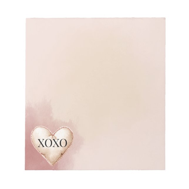 XOXO Röd Kräm Hjarta Anteckningsblock (Framsida)