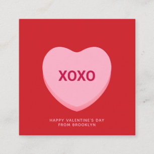 XOXO röd rosa-konversation hjärta Valentinkort Tilläggskort