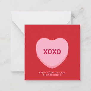 XOXO röd rosa konversation hjärthjärtans dag Anteckningskort