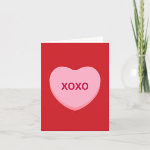XOXO röd rosa konversation hjärthjärtans dag Anteckningskort