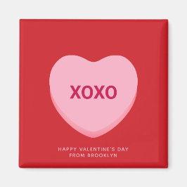 XOXO röd rosa konversation hjärthjärtans dag Magnet