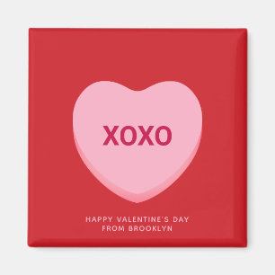 XOXO röd rosa konversation hjärthjärtans dag Magnet