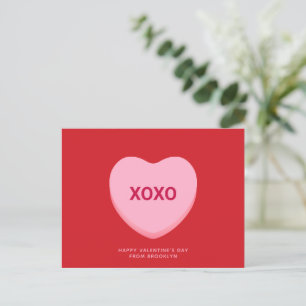 XOXO röd rosa konversation hjärthjärtans dag Vykort