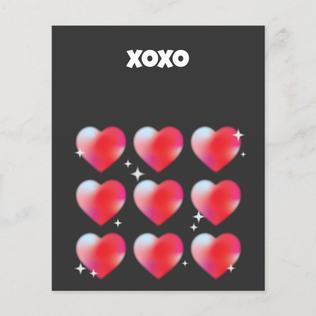 Xoxo romantic Red Hjärts valentins dag Flygblad (Framsidan)
