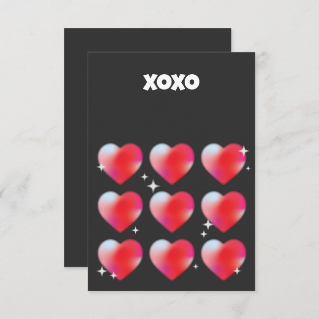 Xoxo romantic Red Hjärts valentins dag OSA Kort (Fram/baksida)