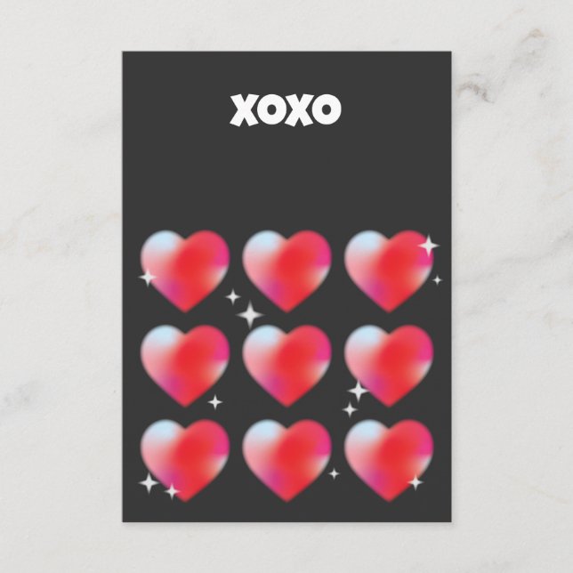 Xoxo romantic Red Hjärts valentins dag Tilläggskort (Framsida)
