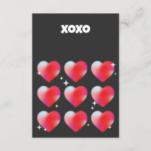 Xoxo romantic Red Hjärts valentins dag Tilläggskort