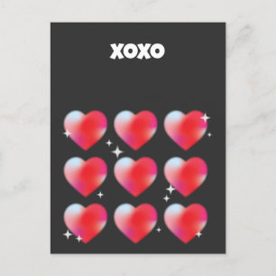 Xoxo romantic Red Hjärts valentins dag Vykort