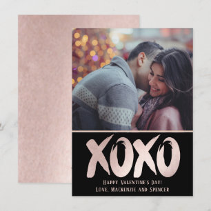 XOXO Rosa Brushstroke Valentines day Photo Julkort