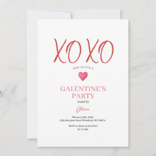  XOXO Rosa Galentine's dag-fest Alla hjärtans dag Inbjudningar