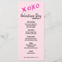XOXO Rosa girly Galentine's day party Middag Meny