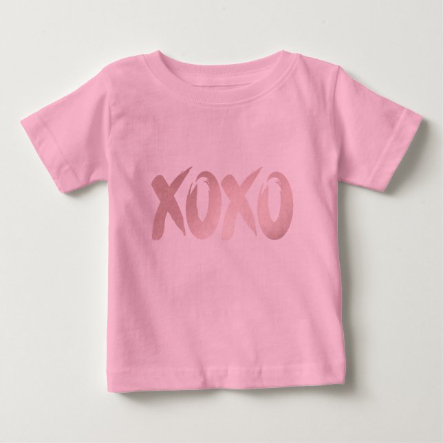 XOXO-Rosa | Handskript för spensel med spets T Shirt (Framsida)