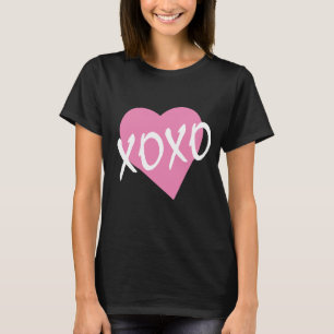 XOXO Rosa Heart Black Hugs Kisses T Shirt