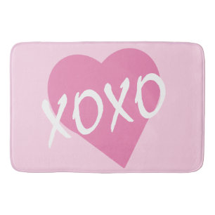 XOXO Rosa Heart Hugs Kisses Rosa Badrumsmatta