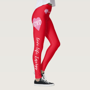 XOXO Rosa Heart White XOXO Hugs Kisses Red Leggings